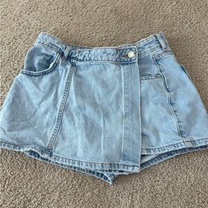 Zara Light Blue Denim Mini Skort